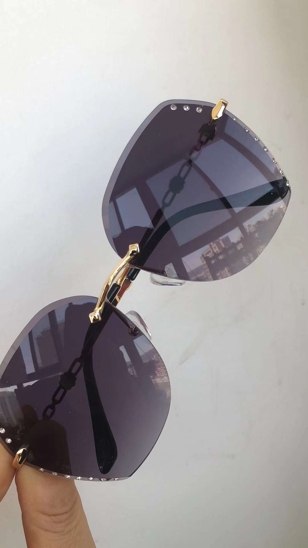 New fashion sunglasses large frame sunglasses polaroid mirror Korean version of the red hot high-end color women's style without the border 6412 thumbnail