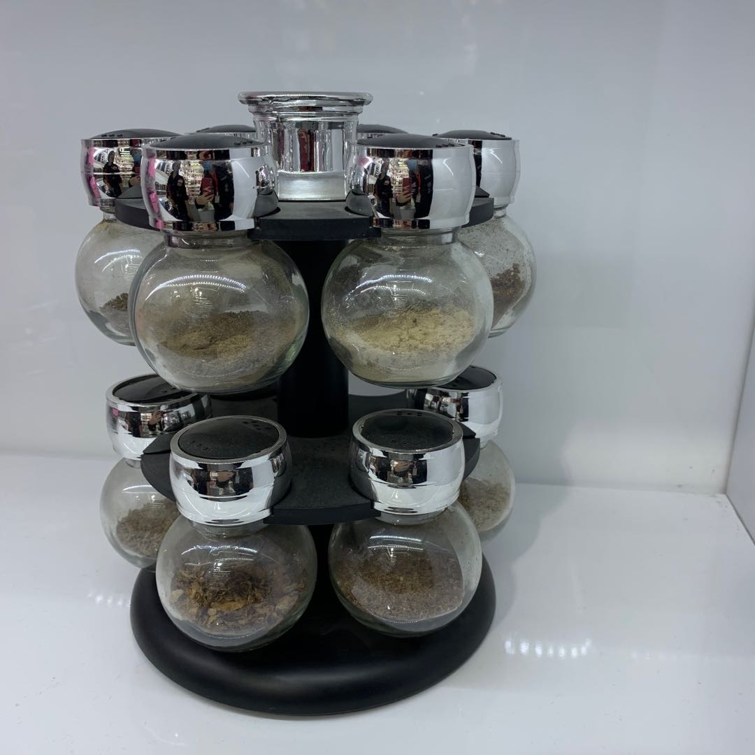 圆形透明玻璃家用调味罐