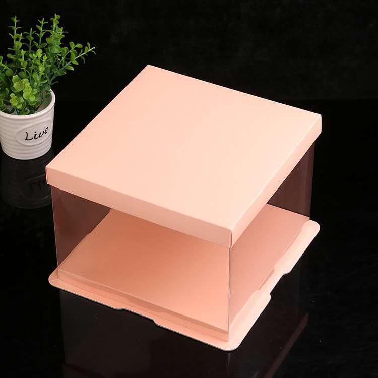 粉色透明手提纸盒结婚精品包装盒定制可选尺寸详情3