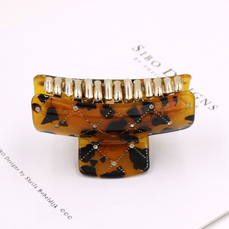New Large Rhinestone Acetic Acid Plate Inlaid With Diamond Steel Ball Hairpin Vertical Clip Grab Clip Headwear Specification drawing