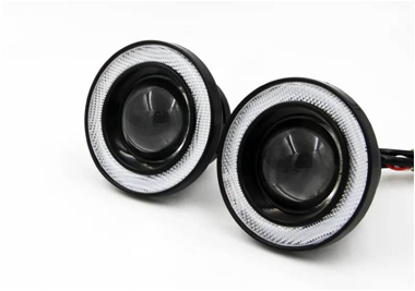 雾灯带天使眼汽车led透镜30W雾灯带cob天使眼牛眼雾灯改装鱼眼日行灯3寸