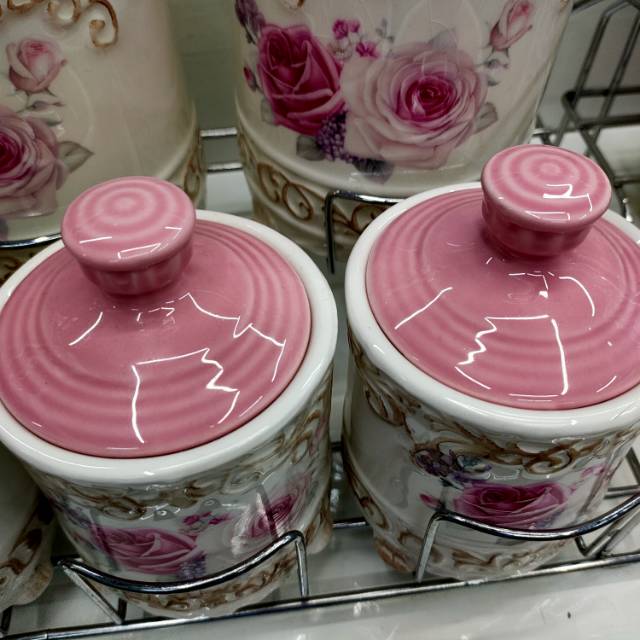 家用调料罐厨房调味罐三件套 陶瓷盐罐单个套装创意家用大号带盖调料盒详情图2
