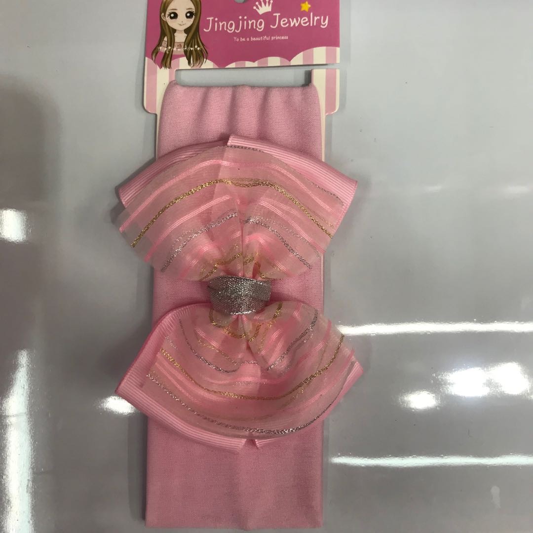 Striped baby bow hair bands are available for wholesale in mixed colors details Picture