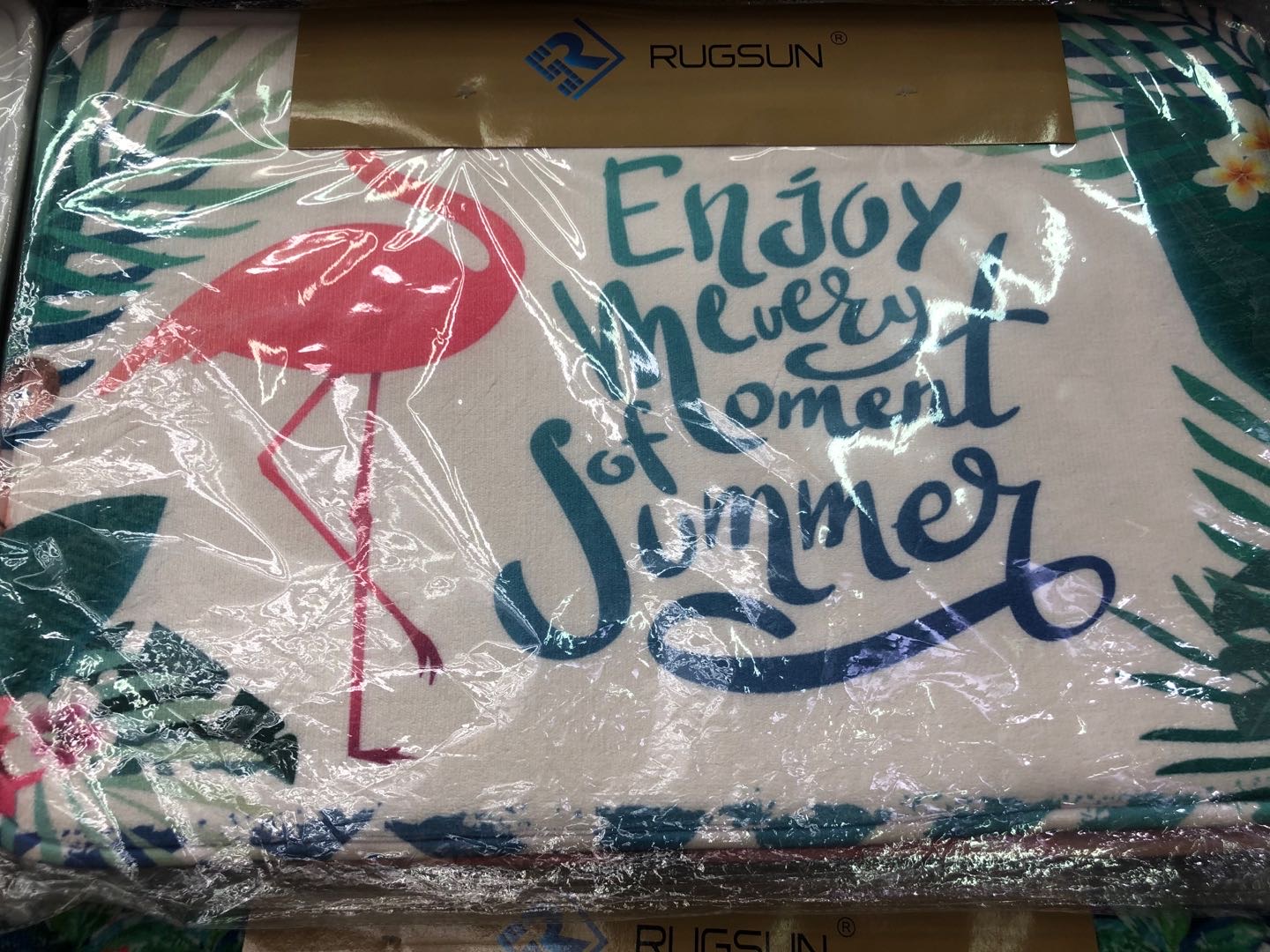 英文火烈鸟地垫浴室防滑垫门垫卧室进门门口脚垫地毯吸水垫子卫生间地垫