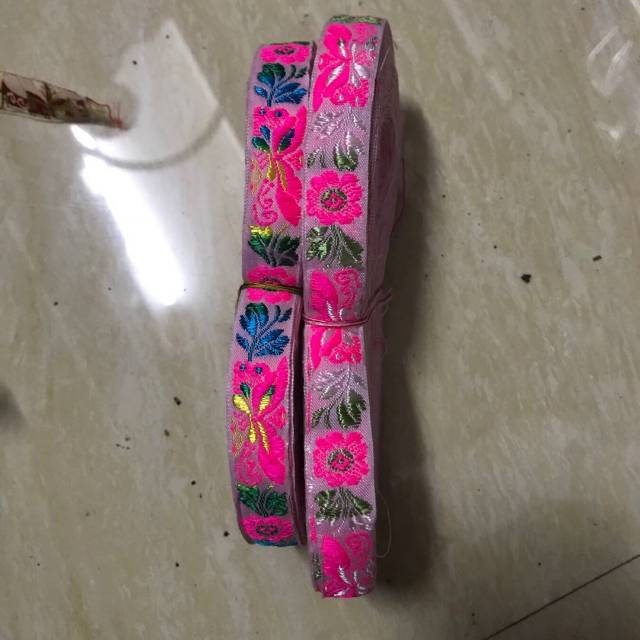Colorful Ethnic Webbing Flowers Butterfly Embroidery Lace Lace Handmade Fine Hair Accessories Curtain Clothing Decorative Accessories Specification drawing