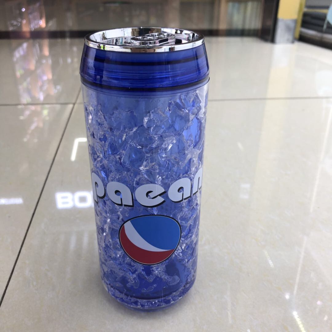 AS凝胶碎冰杯夏日男女学生塑料水杯清新可爱杯子个性吸管杯大人创意潮流