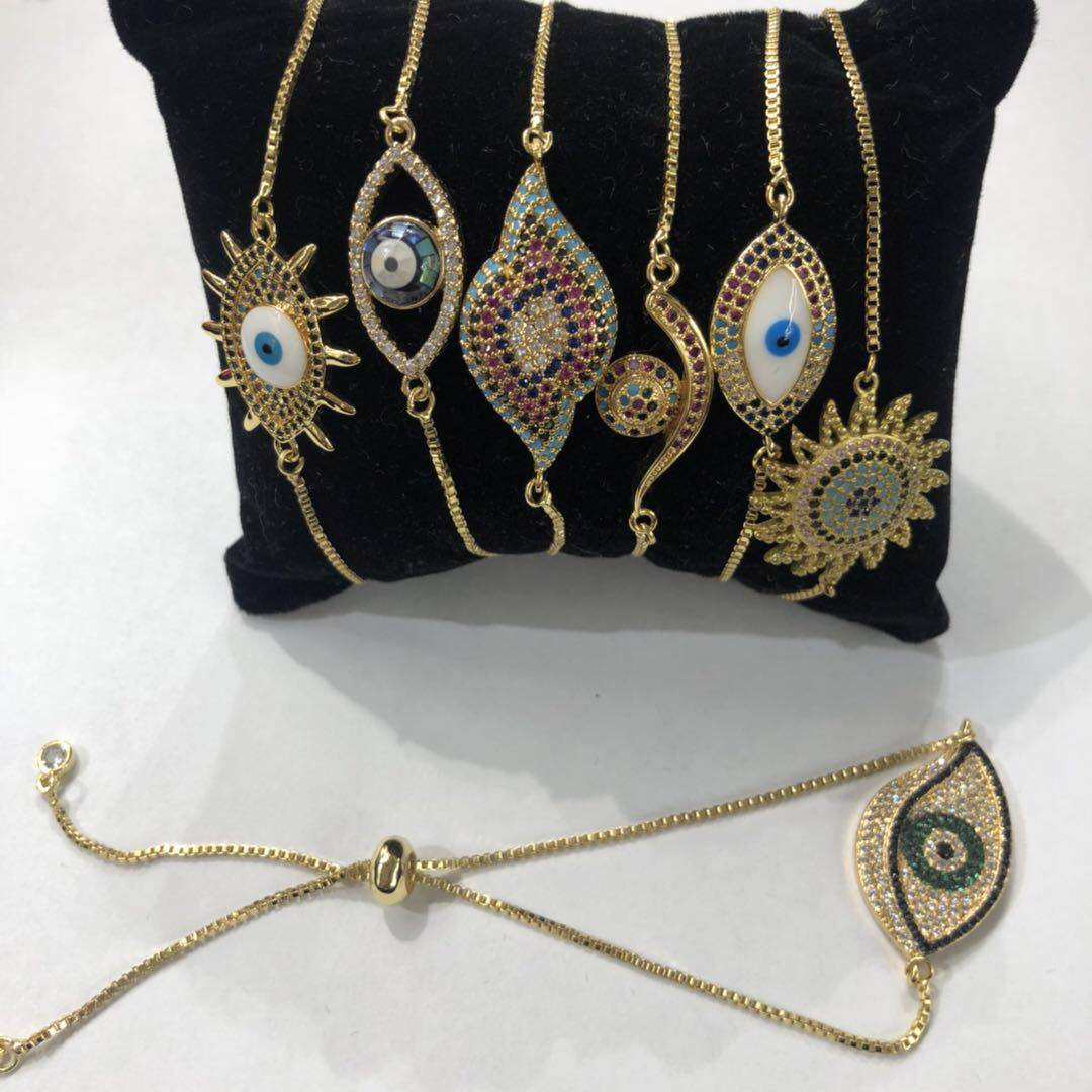 Factory direct sales stainless steel gold plated zircon stretch bracelet jewelry