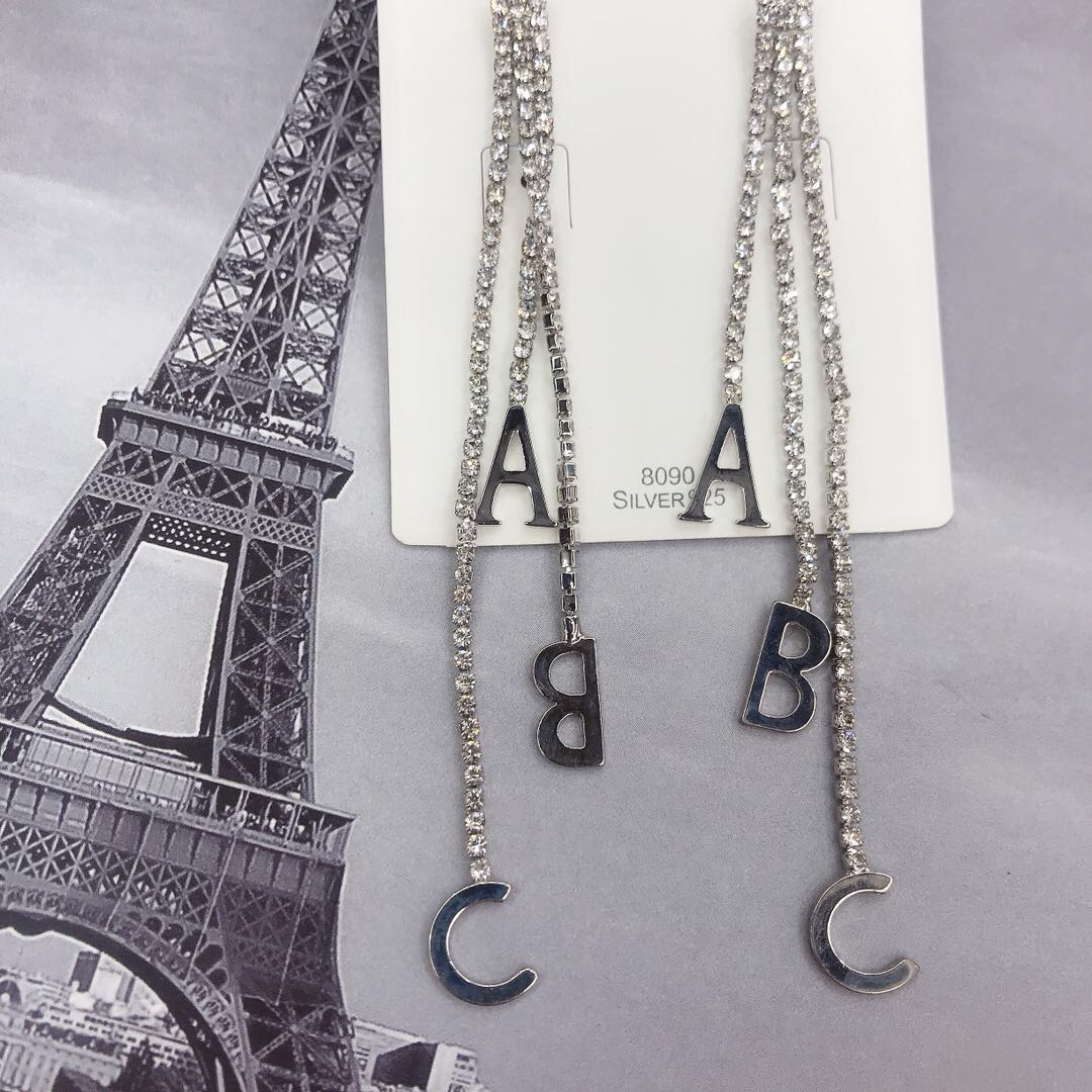 The new long tassel earrings with the letters ABC are slimming and elegant. They are so beautiful Specification image
