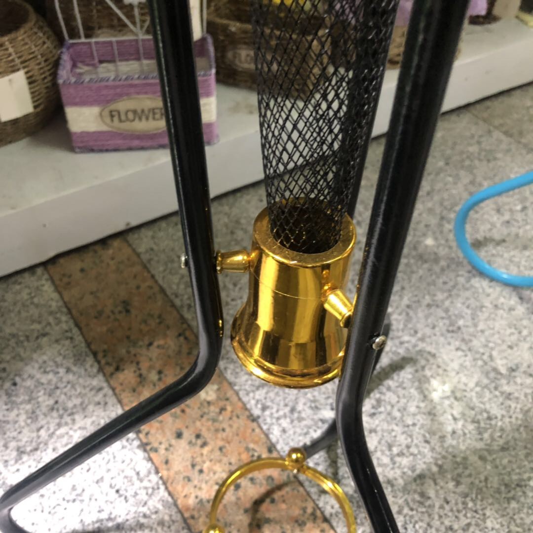 塑料室内落地式简约花盆架仿古铁艺花架网状排水通风细节图