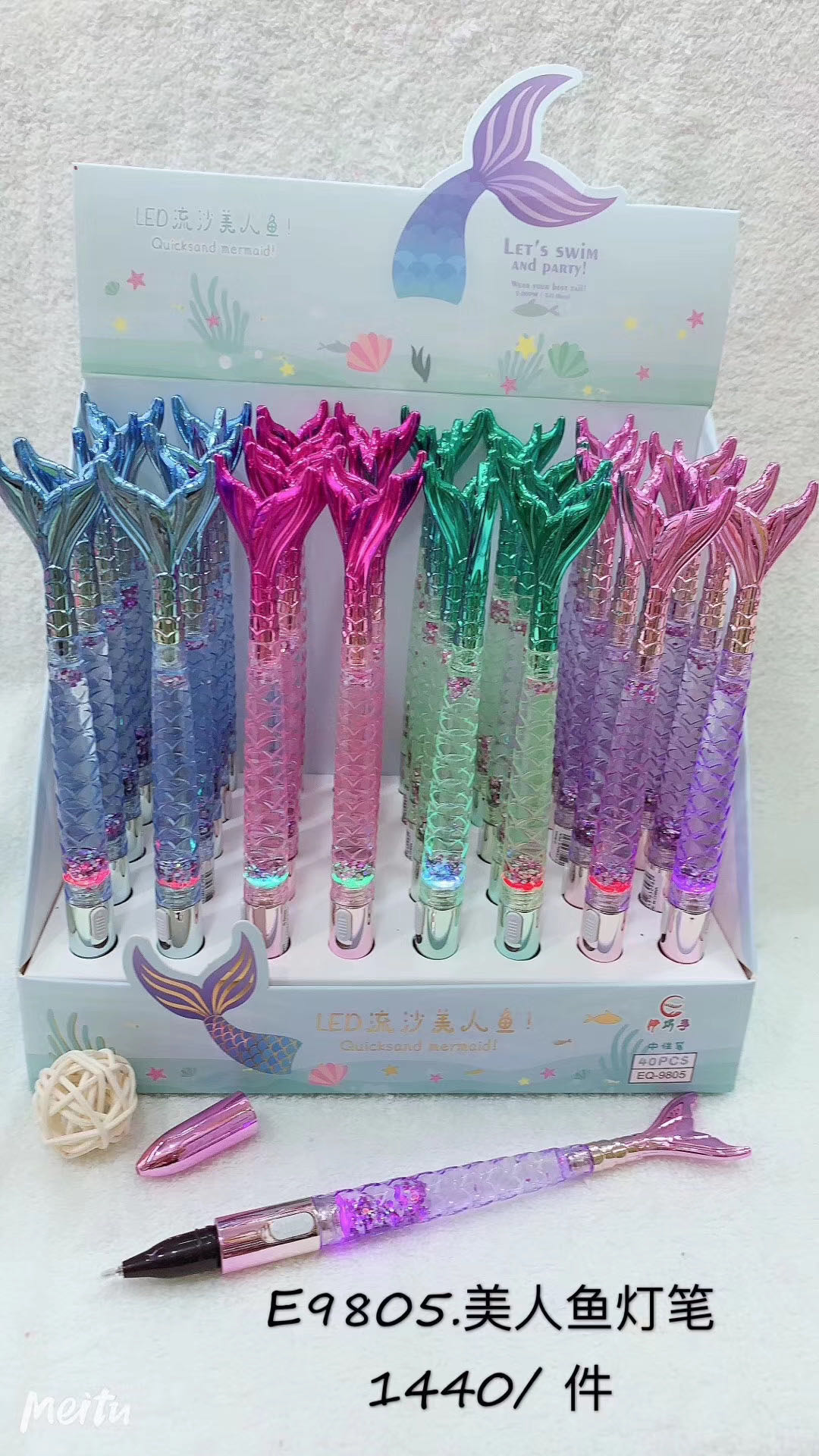 Unique Colorful Girl Heart Quicksand Mermaid Exam Dedicated Neutral Pen