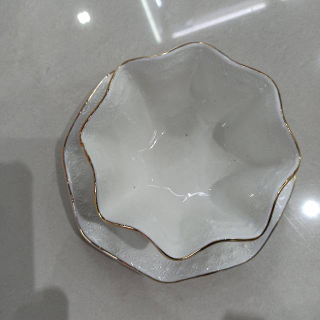 Export of professional hotel supplies for ceramic ironing bowls with gold edges Specification image