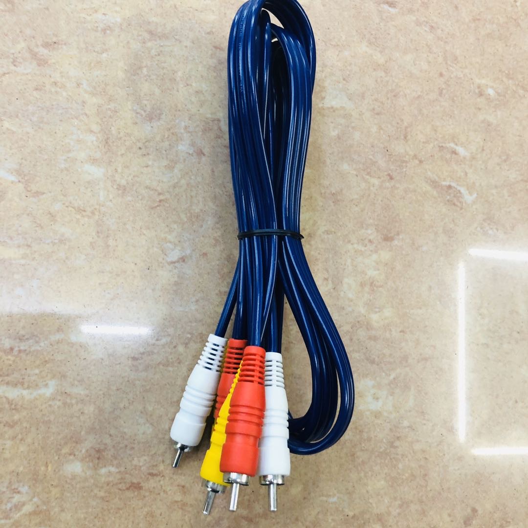 电视网络机顶盒天猫魔盒专用AV线一分三莲花插3.5mm一拖三视频线产品图