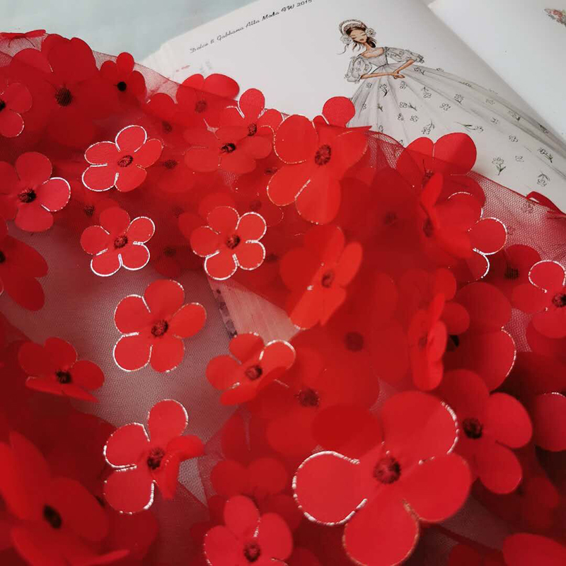 Multi-Color Handmade Diy Cotton Yarn Simulation Flower Fabric Rose Three-Dimensional Hand-Stitched Clothing Wedding Decoration Accessories details Picture