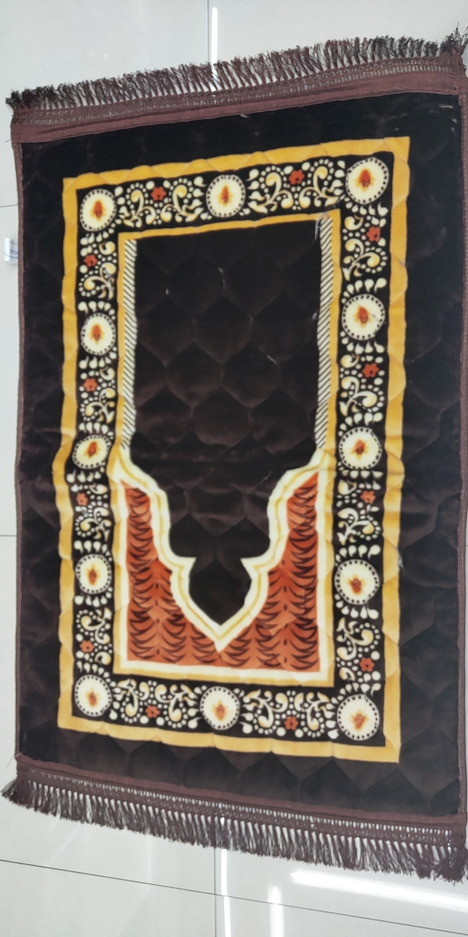 Islamic Brown Flower Design Mat