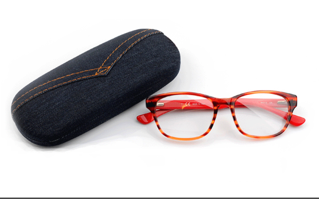 牛仔布料眼镜盒太阳眼镜近视镜盒男女通用加厚蓝黑护镜H767产品图