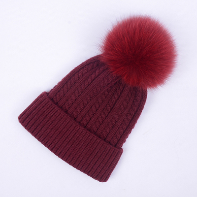 Hat Women's Autumn And Winter Korean Version Of Knitted And Fleece Warm Hat Thickened Hairball Hat All Match Women's Woolen Hat details Picture