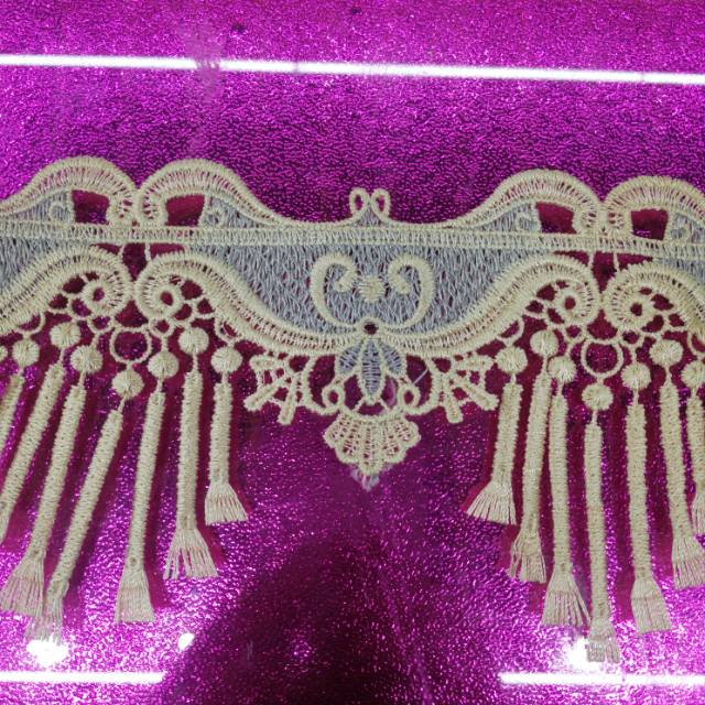 涤光双色线彩色小花朵蕾丝花边辅料手工DIY裙边衣服装饰