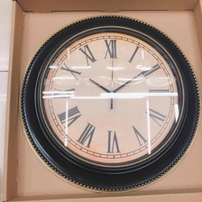 黑色金边复古圆盘挂钟客厅北欧钟表家用创意时钟现代简约大气挂表时尚石英钟