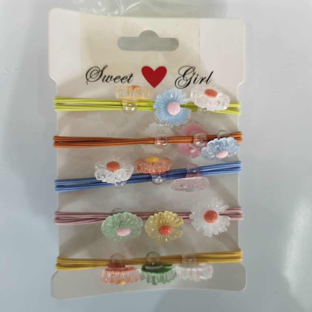 A new Korean-style, fashionable and versatile hair band with sunflower leather band for ladies details Picture