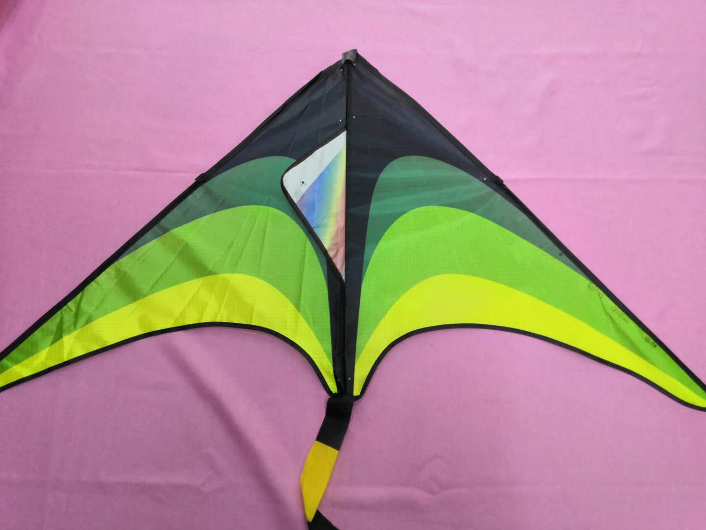 New wholesale kite Flying Rainbow coloured strip kite children's cartoon Easy flying triangle kite manufacturer (starting from 200 batches) thumbnail