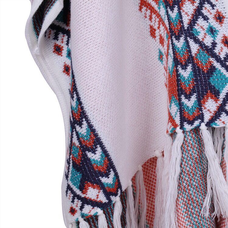 Ladies Fashion Trend Casual With Ethnic Style Cape Cape Specification drawing