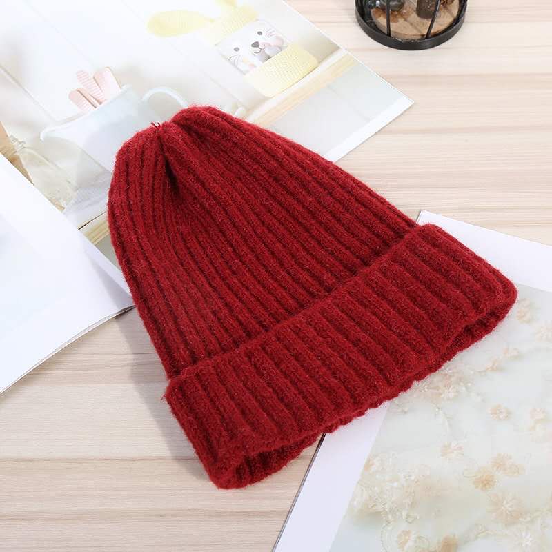 Popular Elements Burst Knitted Knitted Knitted Hat Europe And The United States Fashion Solid Color Women Knitted Hat Custom details Picture