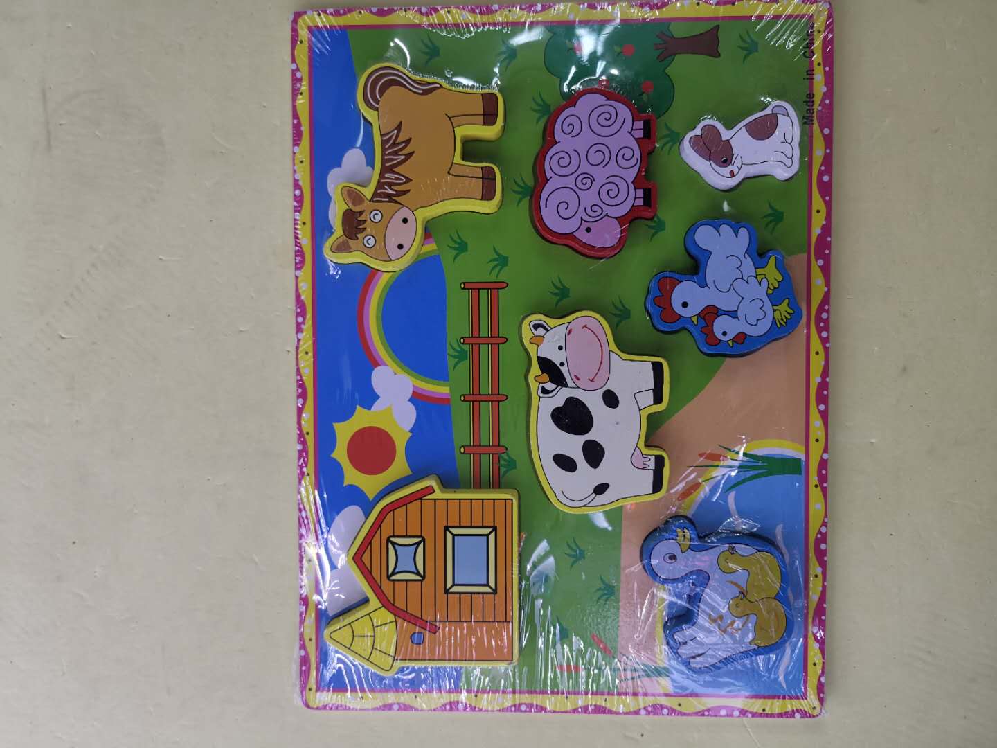 早教拼图幼婴儿童益智手抓拼图板配对玩具积木制启蒙早教拼图农场动物