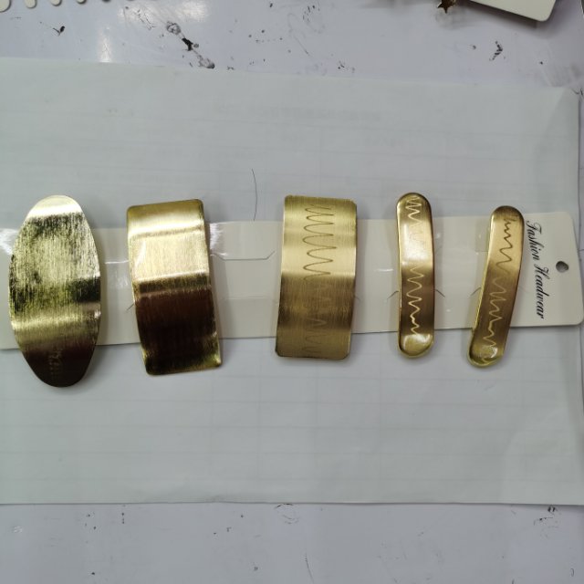 Foreign Trade Matte Gold Metal Trinkets Girls Hairpin Color Clip Electroplating Specification drawing
