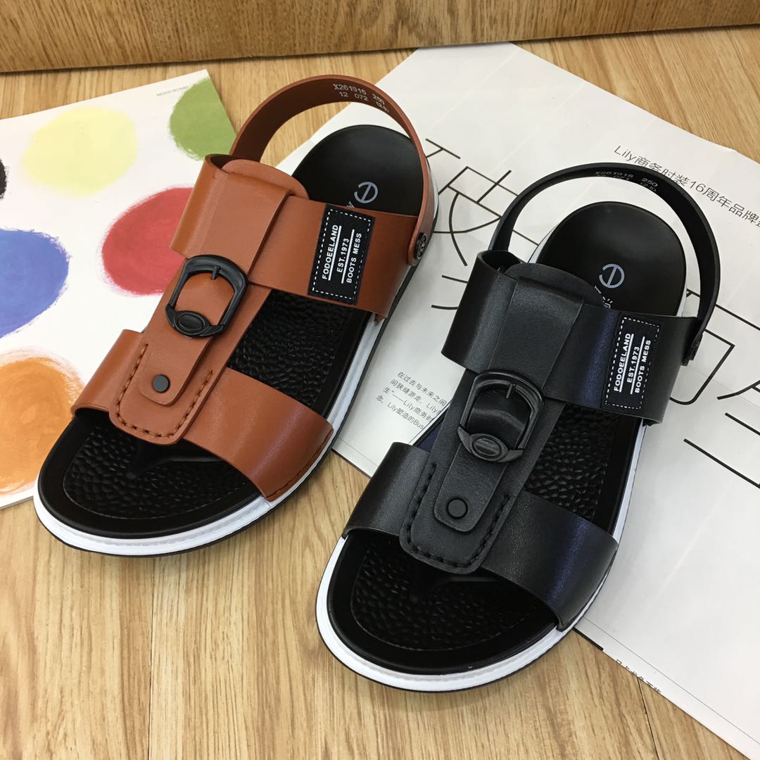 Casual Cowhide Sandals Men's Leather Specification drawing