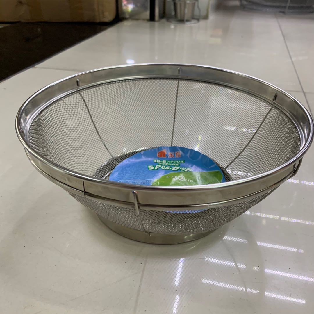 加厚不锈钢洗菜篮 沥水篮蔬果篮水盆菜淘米筛子器厨房沥水网31cm产品图