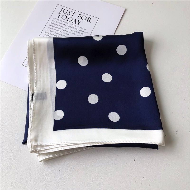 Women's Fashion Trend Casual Everything Simple Silk Polka Dot Scarf Silk Scarf Specification drawing