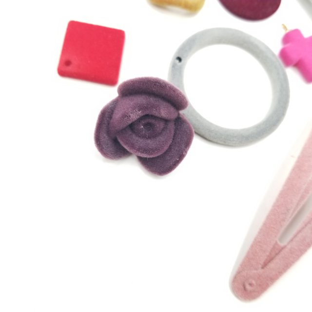 Popular flocked colored headwear, earrings and accessories in Japan and South Korea details Picture