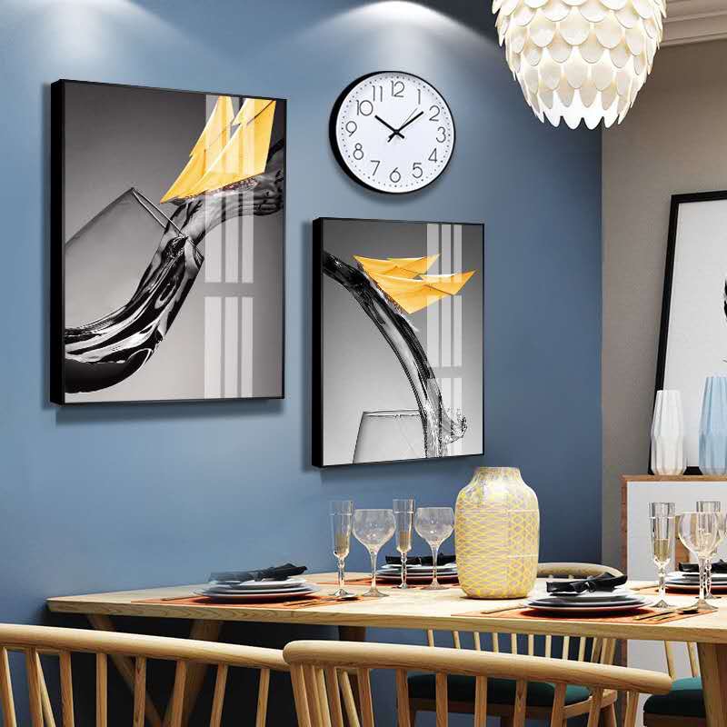 北欧美式竖版壁现代简约客厅装饰画