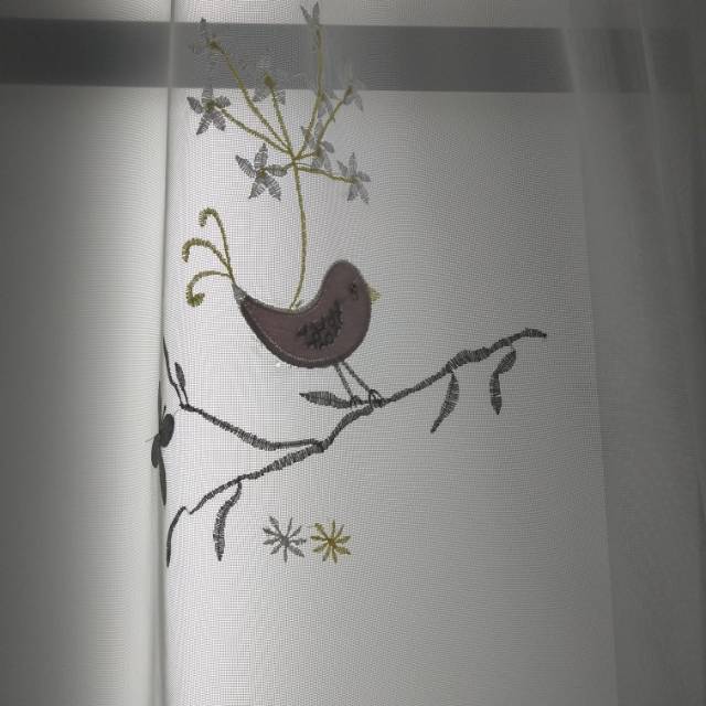 New style factory direct sales available for retail and wholesale. Birds singing, flowers fragrant, cotton and linen, country style curtains details Picture