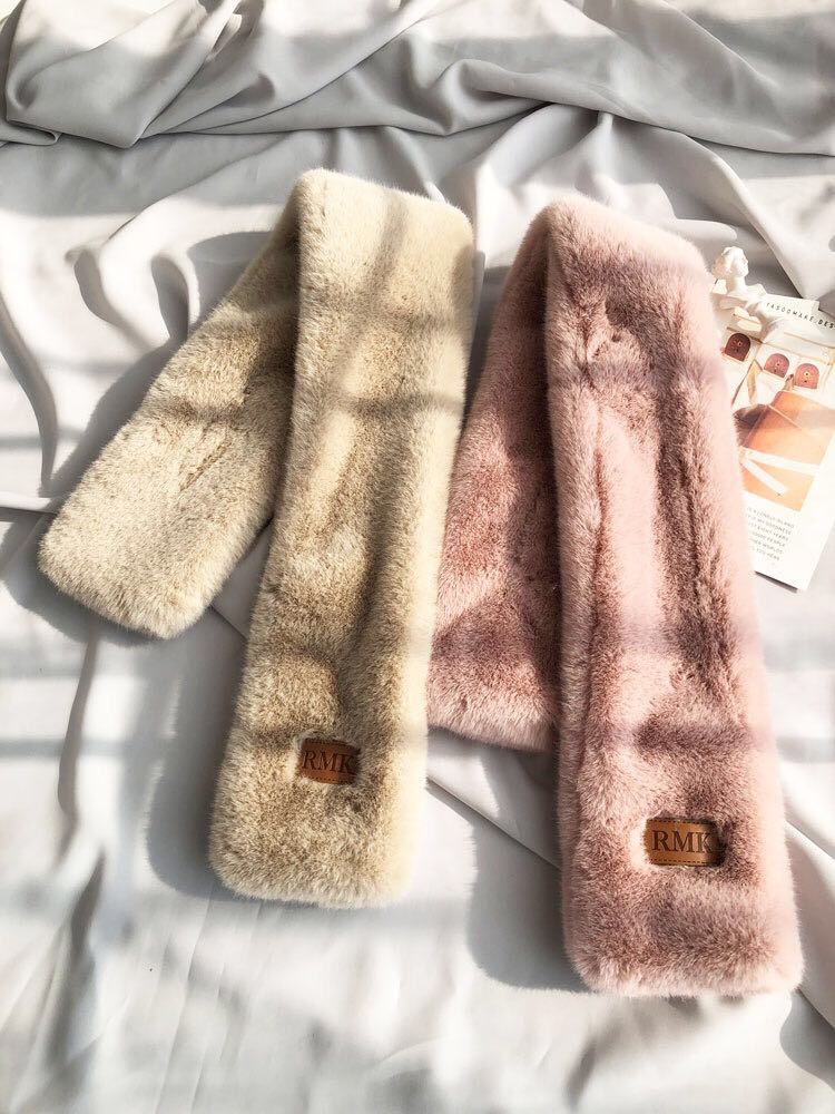 Women's Fashion Trend Casual Autumn And Winter Must-Have Super Soft Warm Imitation Fur Bib Scarf Specification drawing