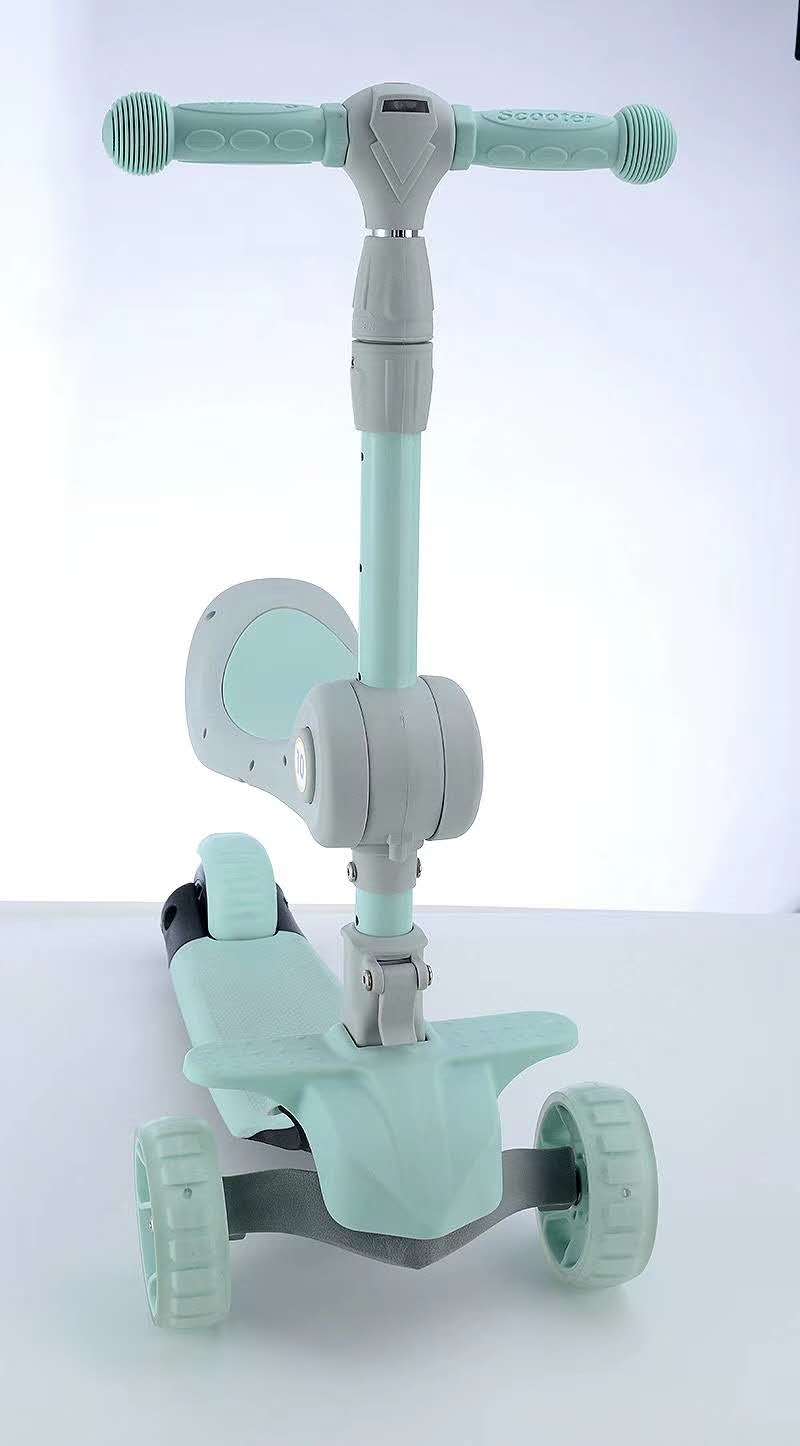 Three-in-one fruit-colored children's scooter trolley details Picture