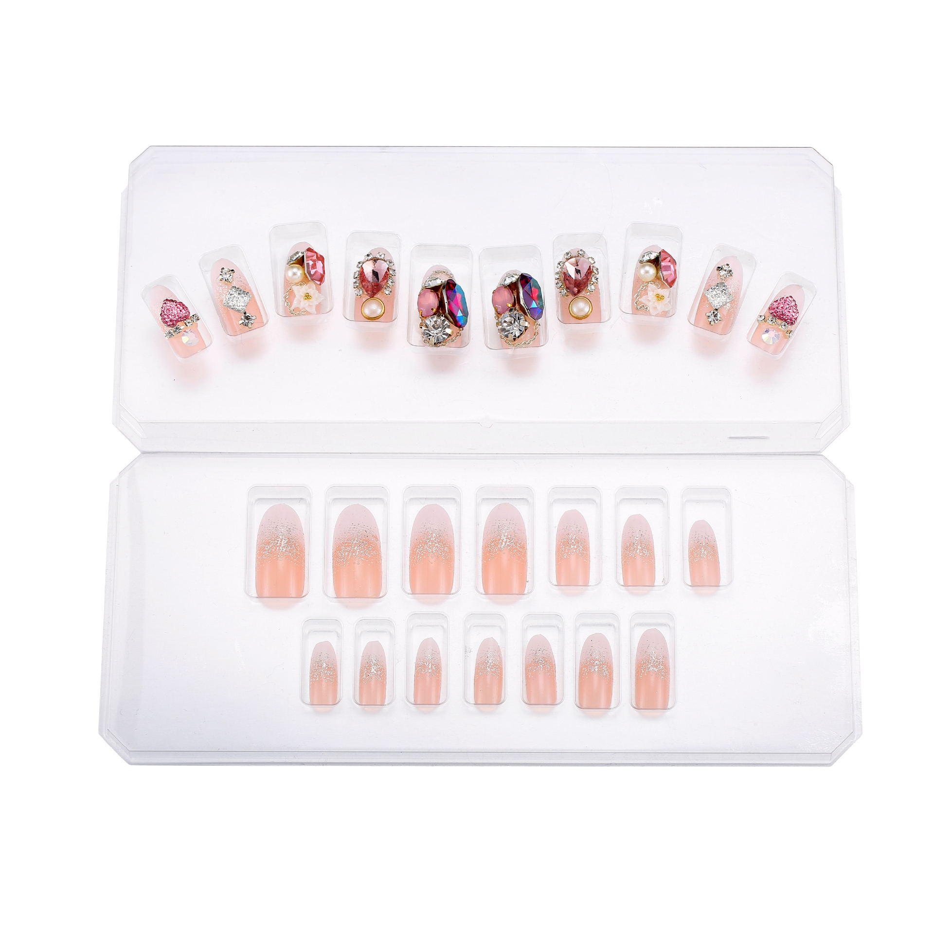 Bride's nail box set with gradient color and trendy LL-10 details Picture