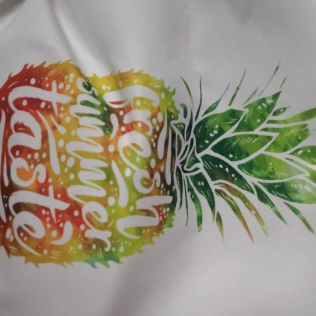 Hand Bag Canvas Bag Pineapple Pattern White Tote Bag Specification drawing