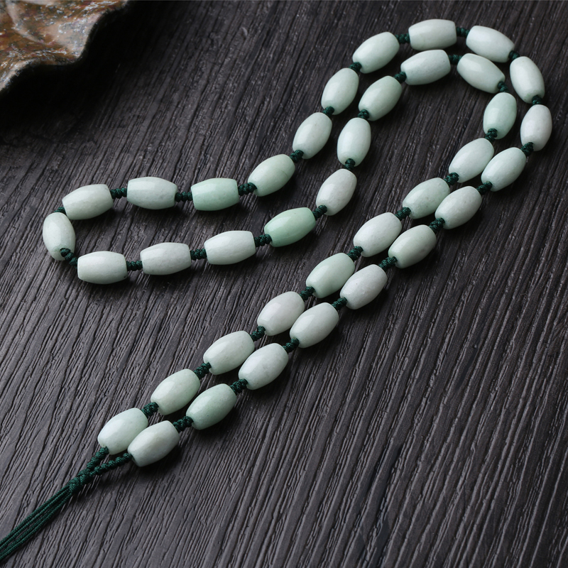 Jade Bead Chain Jade Pendant Rope Necklace Rope Women's Jade Rope Woven Jade Bead Necklace Rope Men's Chain
