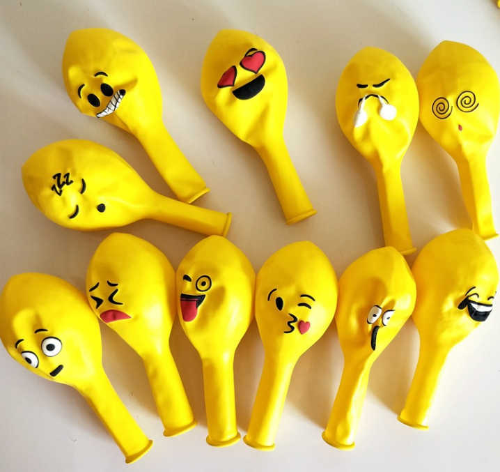 12-inch 2.8-gram yellow expression balloon round latex balloon holiday party decoration balloon thumbnail