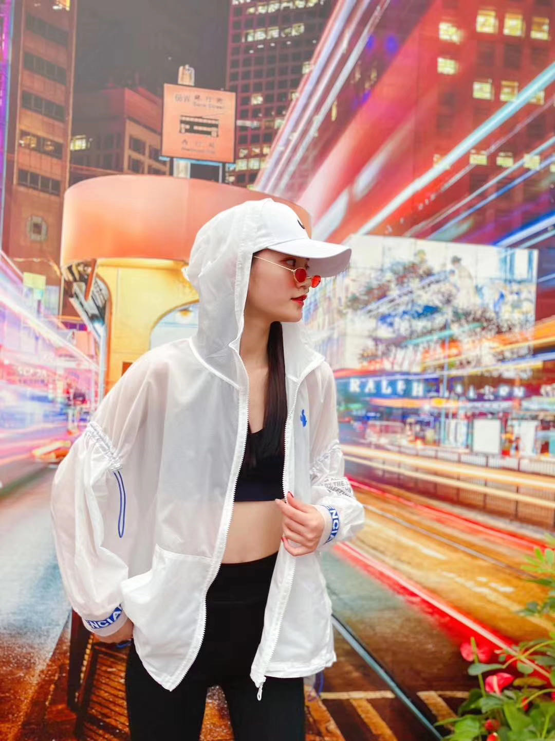 2020夏季新款防晒衣女短款防紫外线带帽薄款外套白色防晒服防晒衫产品图