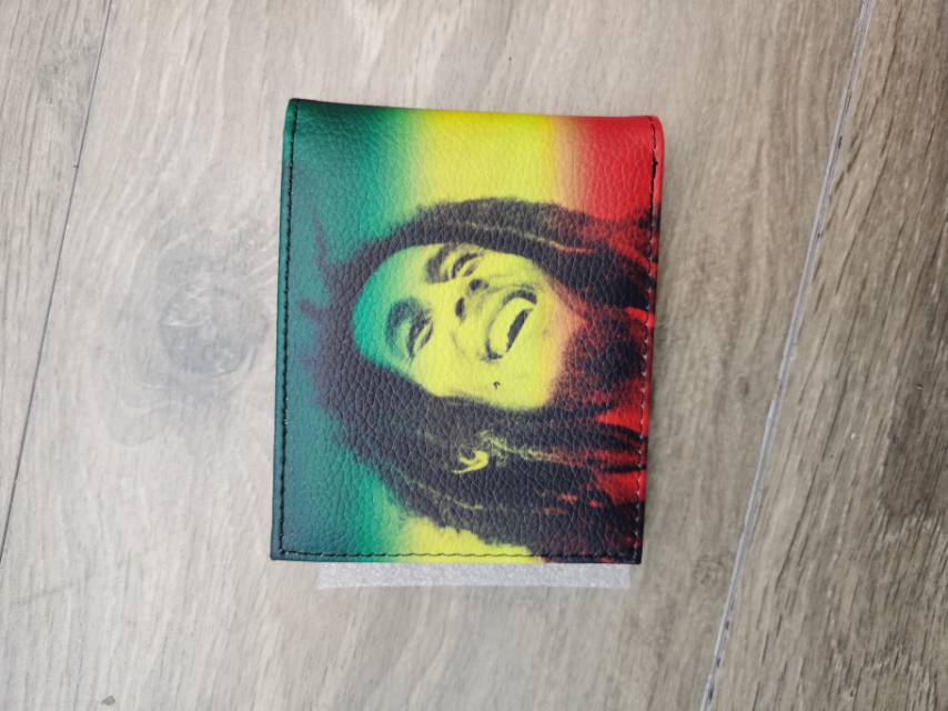 炫彩头像印花男士对折多功能钱包