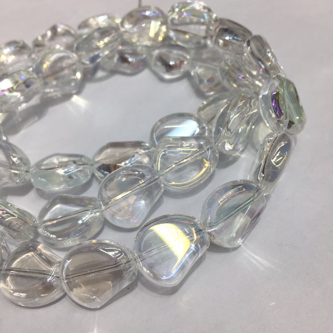 可定制DIY半成品不规则超透明玻璃水晶珠链条详情图2