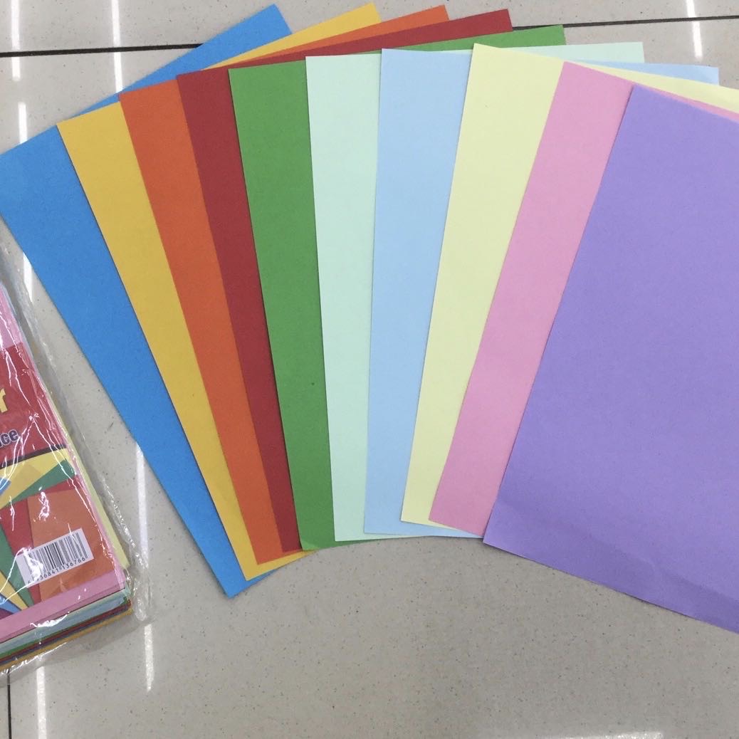 彩色A4纸卡纸厚手工画画美工纸儿童手工纸复印打印彩色纸