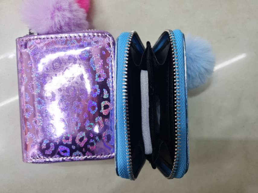 亮皮多彩女士零钱卡包细节图