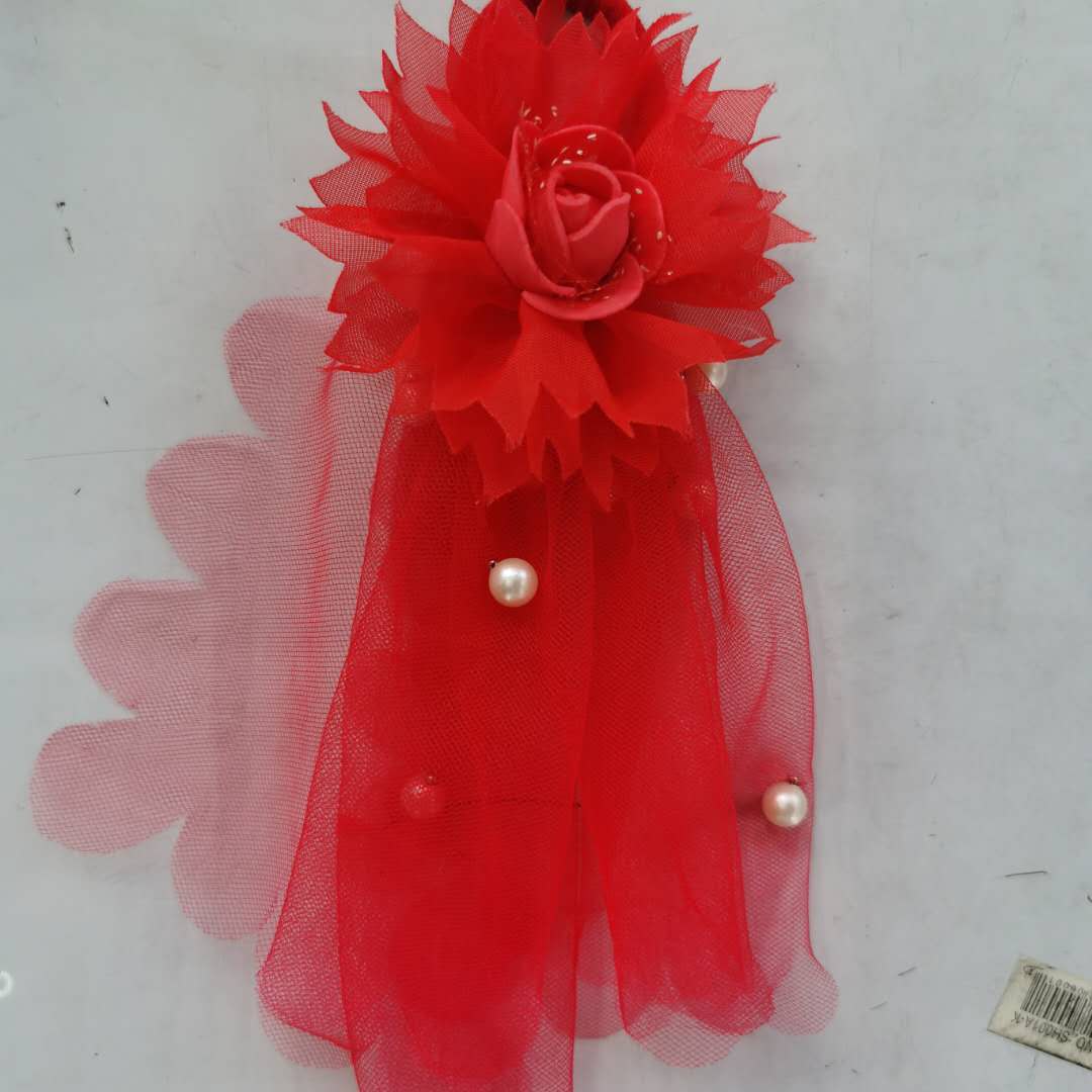 Korean Version Of Fashion Western Style Children's Scrunchie Pearl Flower Rubber Band details Picture