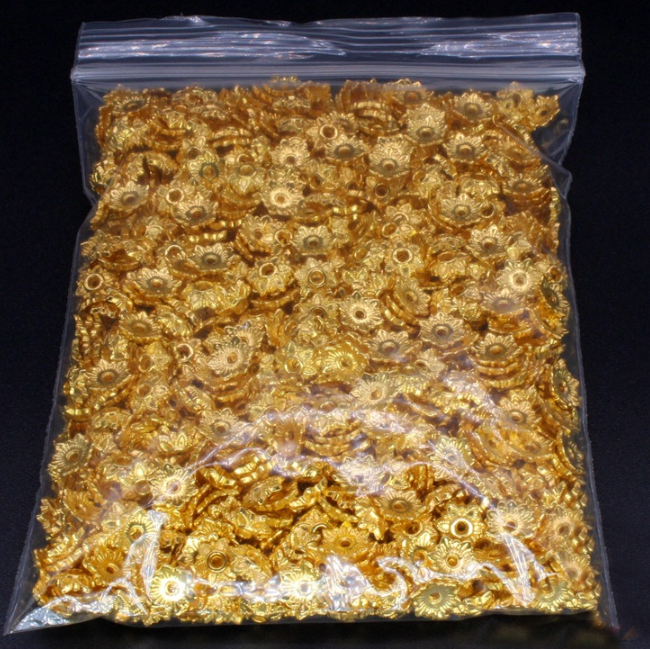 有孔水磨高亮电镀珠金珠银珠枪色圆珠电镀塑料珠