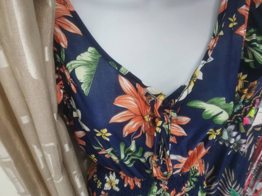 New spring style of foreign trade women's pajamas for home comfort, versatile short-sleeved long style details Picture