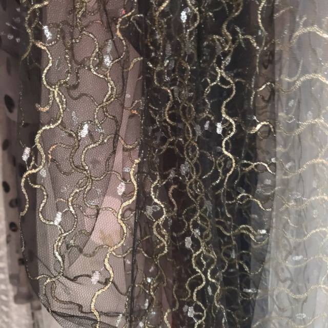 波浪金网纱服装面料头饰玩具工艺品面料