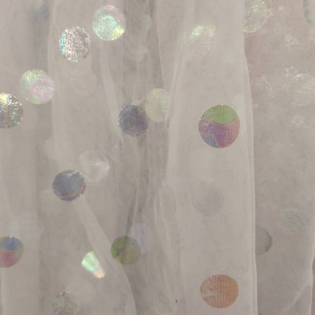 Feather polka dot pattern multicolored gauze fabric for clothing accessories and headwear Specification image